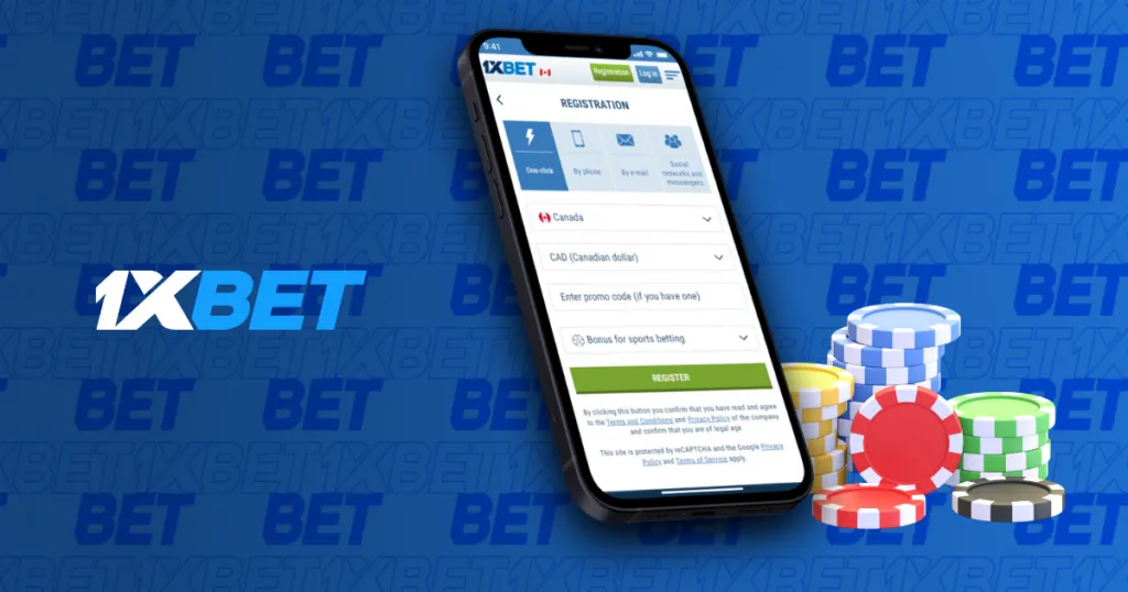 Registration on the 1xBet through mobile application