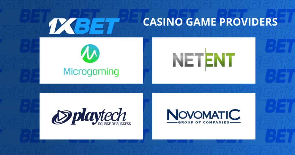 Casino game providers at 1xBet Casino