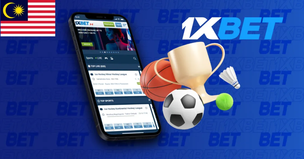 Smartphone with 1xBet's gaming and sports betting app
